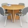 Mesa de reuniones redonda para 4 sillas